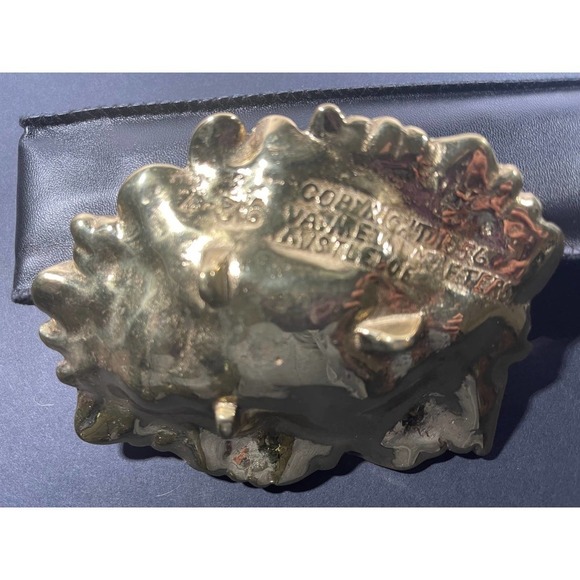 1956 Virginia VA Metal Crafters 4-36 Trinket Dish Mistletoe Solid Brass 5" MCM - Picture 3 of 6